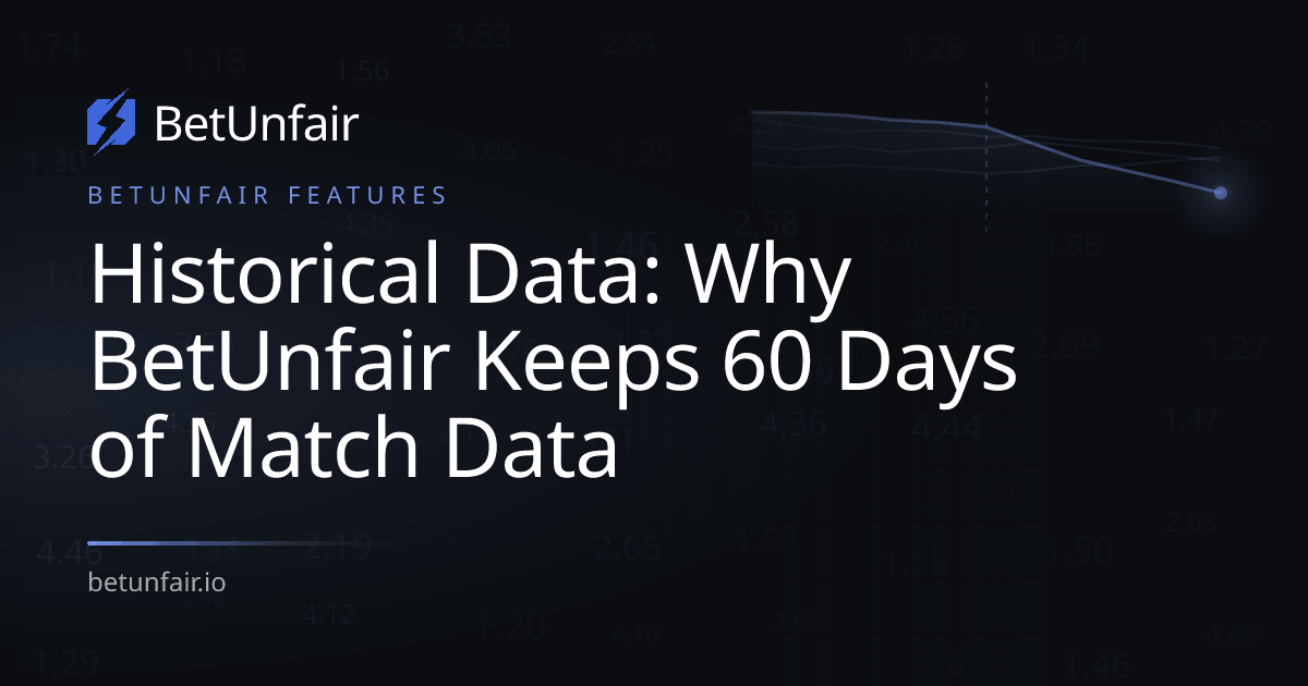 Historical Data: Why BetUnfair Keeps 60 Days of Match Data
