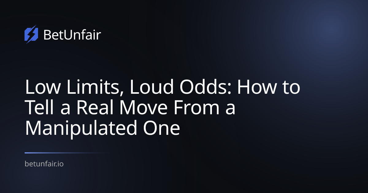 Low Limits, Loud Odds: How to Tell a Real Move From a Manipulated One
