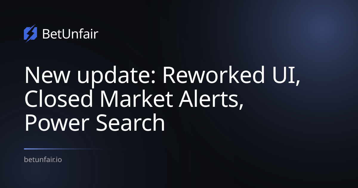 New update: Reworked UI, Closed Market Alerts, Power Search