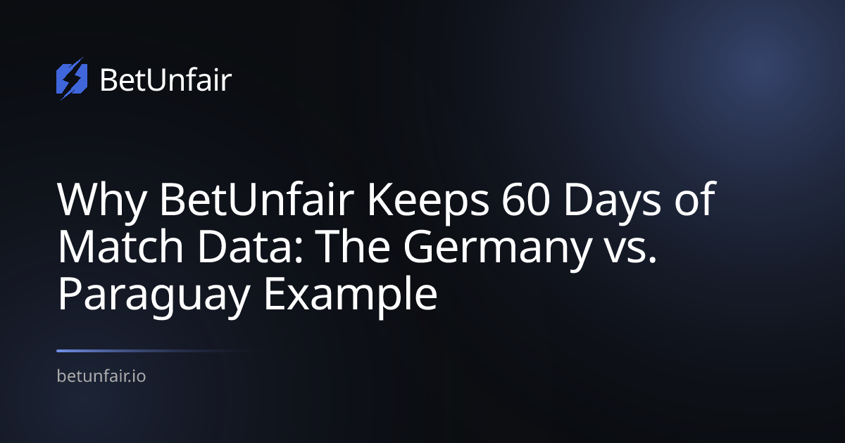 Why BetUnfair Keeps 60 Days of Match Data: The Germany vs. Paraguay Example